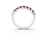 White gold Channel Set Round Ruby Multi-Row Band_9