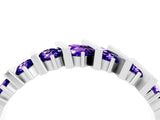White gold Channel Set Round Tanzanite Anniversary Band with Vertical Prongs_10