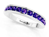 White gold Channel Set Round Tanzanite Eternity Band_7