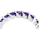 White gold Channel Set Round Tanzanite Multi-Row Band_10