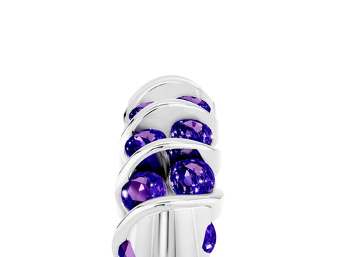 White gold Channel Set Round Tanzanite Multi-Row Band_11
