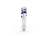 White gold Channel Set Round Tanzanite Multi-Row Band_8