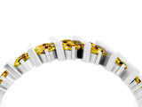 White gold Channel Set Round Yellow Sapphire Anniversary Band with Vertical Prongs_10