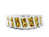 White gold Channel Set Round Yellow Sapphire Anniversary Band with Vertical Prongs_6