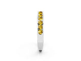 White gold Channel Set Round Yellow Sapphire Eternity Band_20