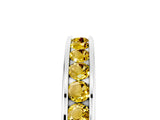 White gold Channel Set Round Yellow Sapphire Eternity Band_23