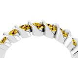 White gold Channel Set Round Yellow Sapphire Multi-Row Band_10