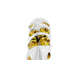 White gold Channel Set Round Yellow Sapphire Multi-Row Band_11