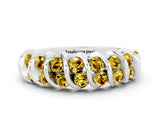 White gold Channel Set Round Yellow Sapphire Multi-Row Band_6