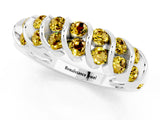 White gold Channel Set Round Yellow Sapphire Multi-Row Band_7