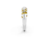 White gold Channel Set Round Yellow Sapphire Multi-Row Band_8