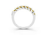 White gold Channel Set Round Yellow Sapphire Multi-Row Band_9