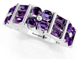 White gold Channel Set Round and Baguette Amethyst Anniversary Band with Prong Setting_19