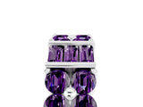 White gold Channel Set Round and Baguette Amethyst Anniversary Band with Prong Setting_23