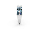 White gold Channel Set Round and Baguette Aquamarine Anniversary Band with Prong Setting_20