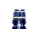 White gold Channel Set Round and Baguette Blue Sapphire Anniversary Band with Prong Setting_23