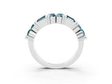 White gold Channel Set Round and Baguette Blue Topaz Anniversary Band with Prong Setting_21