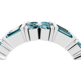 White gold Channel Set Round and Baguette Blue Topaz Anniversary Band with Prong Setting_22