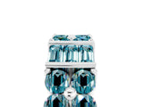 White gold Channel Set Round and Baguette Blue Topaz Anniversary Band with Prong Setting_23