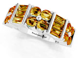 White gold Channel Set Round and Baguette Citrine Anniversary Band with Prong Setting_19