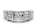 White gold Channel Set Round and Baguette Diamond Anniversary Band with Prong Setting_217
