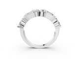 White gold Channel Set Round and Baguette Diamond Anniversary Band with Prong Setting_227