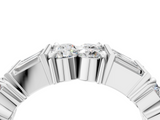 White gold Channel Set Round and Baguette Diamond Anniversary Band with Prong Setting_228