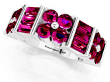 White gold Channel Set Round and Baguette Garnet Anniversary Band with Prong Setting_19
