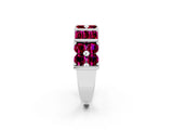 White gold Channel Set Round and Baguette Garnet Anniversary Band with Prong Setting_20