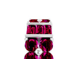 White gold Channel Set Round and Baguette Garnet Anniversary Band with Prong Setting_23