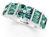 White gold Channel Set Round and Baguette Green Sapphire Anniversary Band with Prong Setting_19