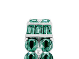 White gold Channel Set Round and Baguette Green Sapphire Anniversary Band with Prong Setting_23