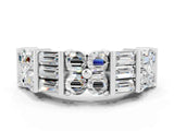 White gold Channel Set Round and Baguette Moissanite Anniversary Band with Prong Setting_18
