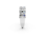 White gold Channel Set Round and Baguette Moissanite Anniversary Band with Prong Setting_20