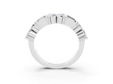 White gold Channel Set Round and Baguette Moissanite Anniversary Band with Prong Setting_21