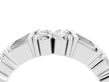 White gold Channel Set Round and Baguette Moissanite Anniversary Band with Prong Setting_22