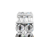 White gold Channel Set Round and Baguette Moissanite Anniversary Band with Prong Setting_23