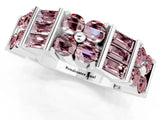 White gold Channel Set Round and Baguette Morganite Anniversary Band with Prong Setting_19