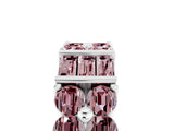 White gold Channel Set Round and Baguette Morganite Anniversary Band with Prong Setting_23