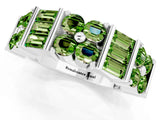 White gold Channel Set Round and Baguette Peridot Anniversary Band with Prong Setting_19