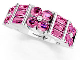 White gold Channel Set Round and Baguette Pink Sapphire Anniversary Band with Prong Setting_31
