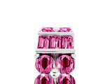 White gold Channel Set Round and Baguette Pink Sapphire Anniversary Band with Prong Setting_35