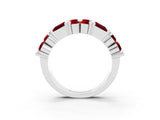 White gold Channel Set Round and Baguette Ruby Anniversary Band with Prong Setting_21