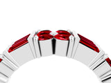 White gold Channel Set Round and Baguette Ruby Anniversary Band with Prong Setting_22