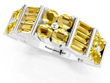 White gold Channel Set Round and Baguette Yellow Sapphire Anniversary Band with Prong Setting_31