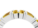 White gold Channel Set Round and Baguette Yellow Sapphire Anniversary Band with Prong Setting_34