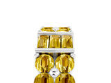 White gold Channel Set Round and Baguette Yellow Sapphire Anniversary Band with Prong Setting_35
