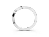 White gold Chevron Curved Solitaire Band_49