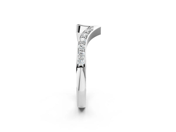 Platinum Chevron Diamond Pavé Twist Band