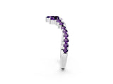 White gold Chevron Marquise and Round Amethyst Open Band with Prong Setting_8